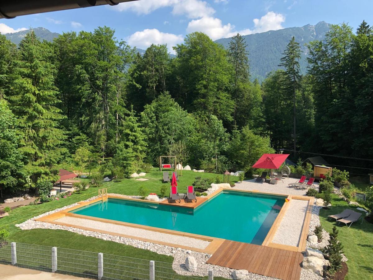 Bayern Resort Hotel - Adults Only - Mit Zugspitzblick - Eibsee-Naehe - Wellnessbereich - Naturpool Im Sommer Grainau Exterior photo