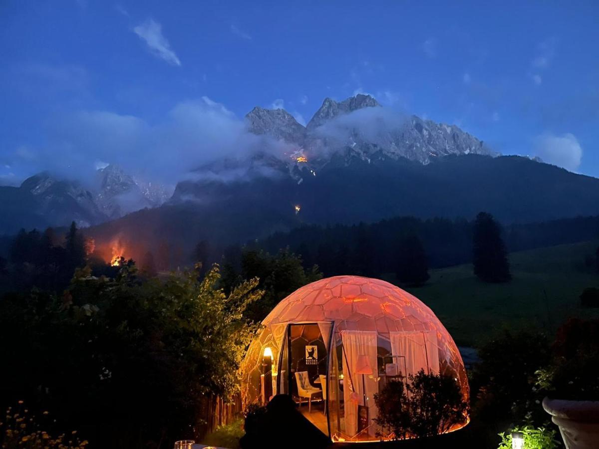 Bayern Resort Hotel - Adults Only - Mit Zugspitzblick - Eibsee-Naehe - Wellnessbereich - Naturpool Im Sommer Grainau Exterior photo