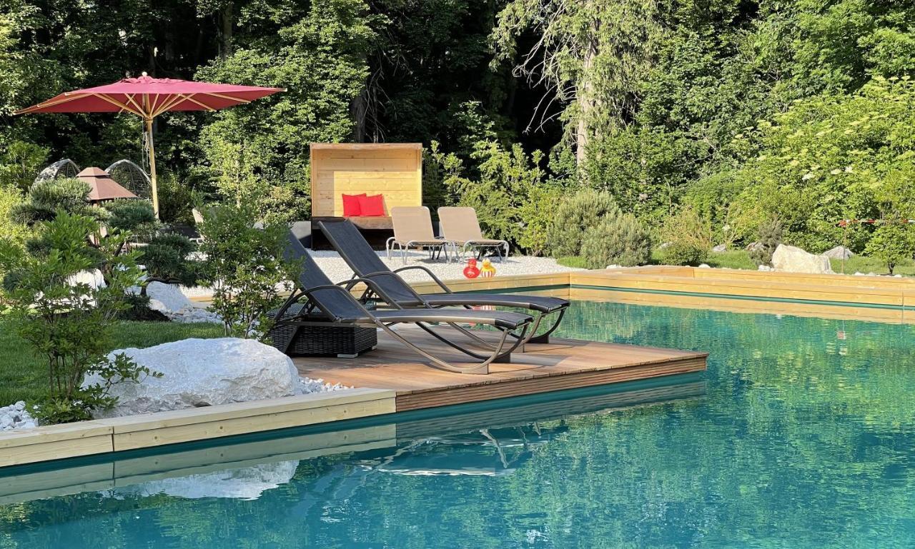 Bayern Resort Hotel - Adults Only - Mit Zugspitzblick - Eibsee-Naehe - Wellnessbereich - Naturpool Im Sommer Grainau Exterior photo
